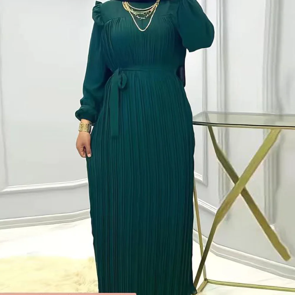 Chiffon Pleated Ruffle Dress Women Summer Spring Elegant Dresses Matching Set Jumpsuit Playsuit view 3