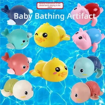 1 adet bebek banyo ve su oyun oyuncaklar ördekler, yunuslar, yüzme, yüzen Clockwork oyuncaklar