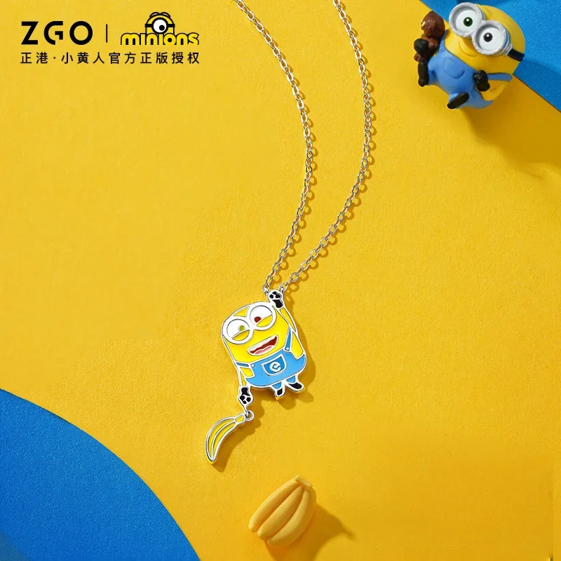 Original ZGO Co-branded Universal Studios Minions Necklace 925 Silver Pendant Jewelry