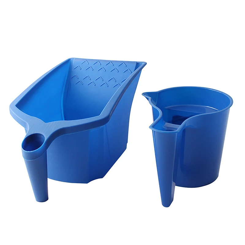 Pincel de bandeja de plástico azul segurando pintura copo, conveniente construção conjunto de ferramentas, material novo, 1 pc