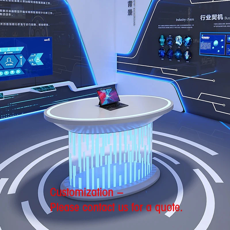 

custom.News LED Technology Desk Custom Size Broadcast Desk Studios Display Stand Professional Broadcast Desk Cabinet Manufacture