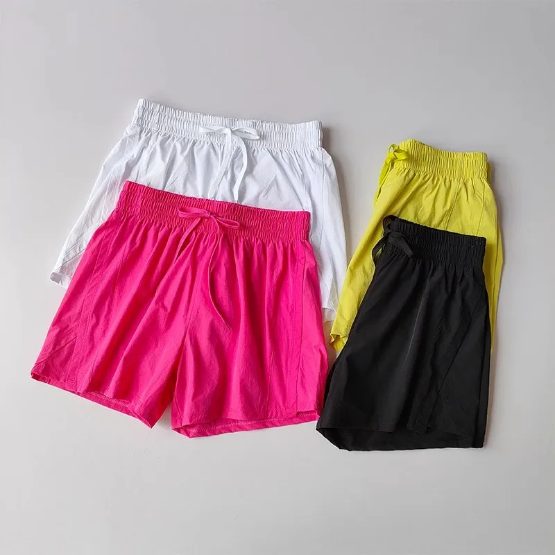 Sommer Damen High-Waist Lauf- und Yoga-Shorts, 2-in-1 Freizeit-Kurzhose, Radfahrer-Shorts, Sport-Shorts – Detail 9