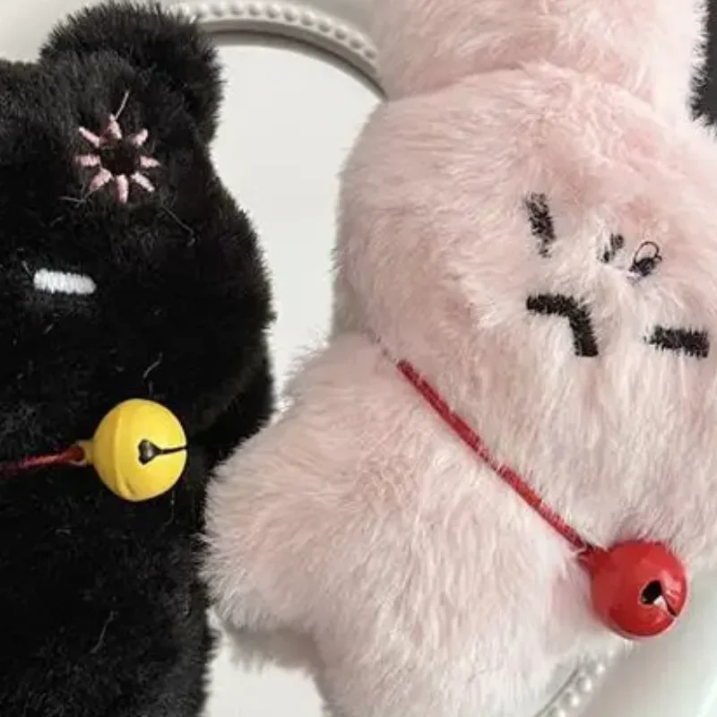 الكرتون لطيف جرس الأرنب هريرة الحيوانات صار أفخم دمية دمية محشوة المفاتيح قلادة جرلي كيرينغ حقيبة حلي معلقة الهدايا #2