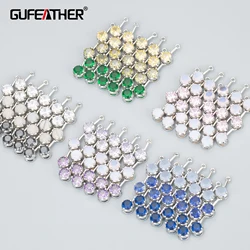 GUFEATHER MB18,jewelry accessories,nickel free,18k gold rhodium plated,copper,zircon,charms,jewelry making,diy pendants,6pcs/lot