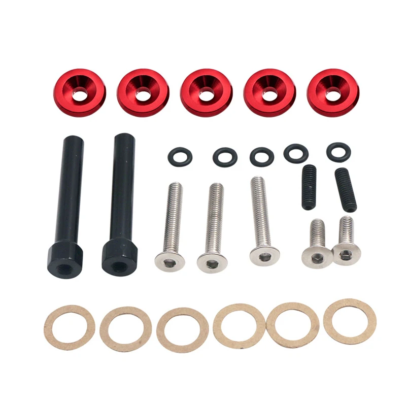 Kit de perno de arandela de cubierta de válvula de motor negro, rojo y plateado para motores Honda Serie D D15 D16