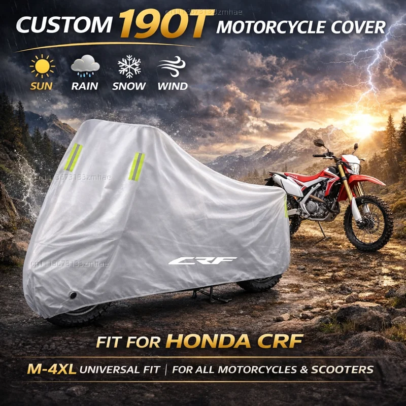 

For HONDA CRF300L CRF250L CRF 230 450L CRF250F 250 450 R/X 150 300L Outdoor Motorcycle Cover Waterproof Rain Dust Sun Cover