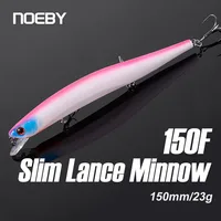 Noeby 150mm 23g flotante Jerkbait Minnow señuelo de pesca Wobblers de agua salada cebo Artificial para Lucio lubina lanza delgada Señuelos de Pesca