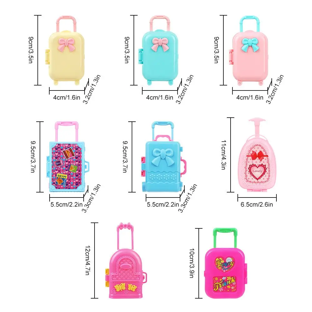 Maison de jeu à la mode, bagages de poupée en plastique, accessoires de valise, meubles de maison de poupée