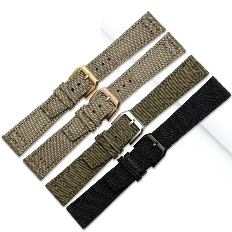 Nylon Watchband for IWC Pilot Iw388002 Portugal Series Iw371446 Waterproof Sweatproof Army Green Watch Strap Accessories 20 21mm