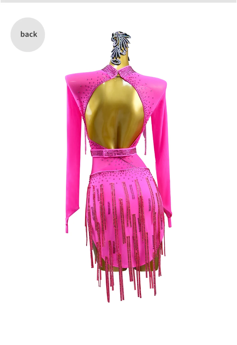 Kostüm für Damen 2026, elegantes Abendkleid, lateinamerikanische Tanzkleidung für Mädchen, Samba-Outfit, Party-, Wettbewerbs- und Auftrittsrock – Detail 10