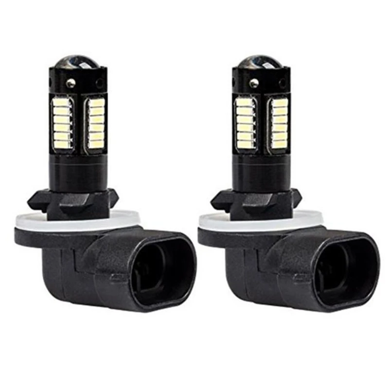 652F 2PCS 30SMD 4014 880 881 889 H27 30-SMD LED Replacement Bulbs For Car Fog Lights Lamps 12V White Light