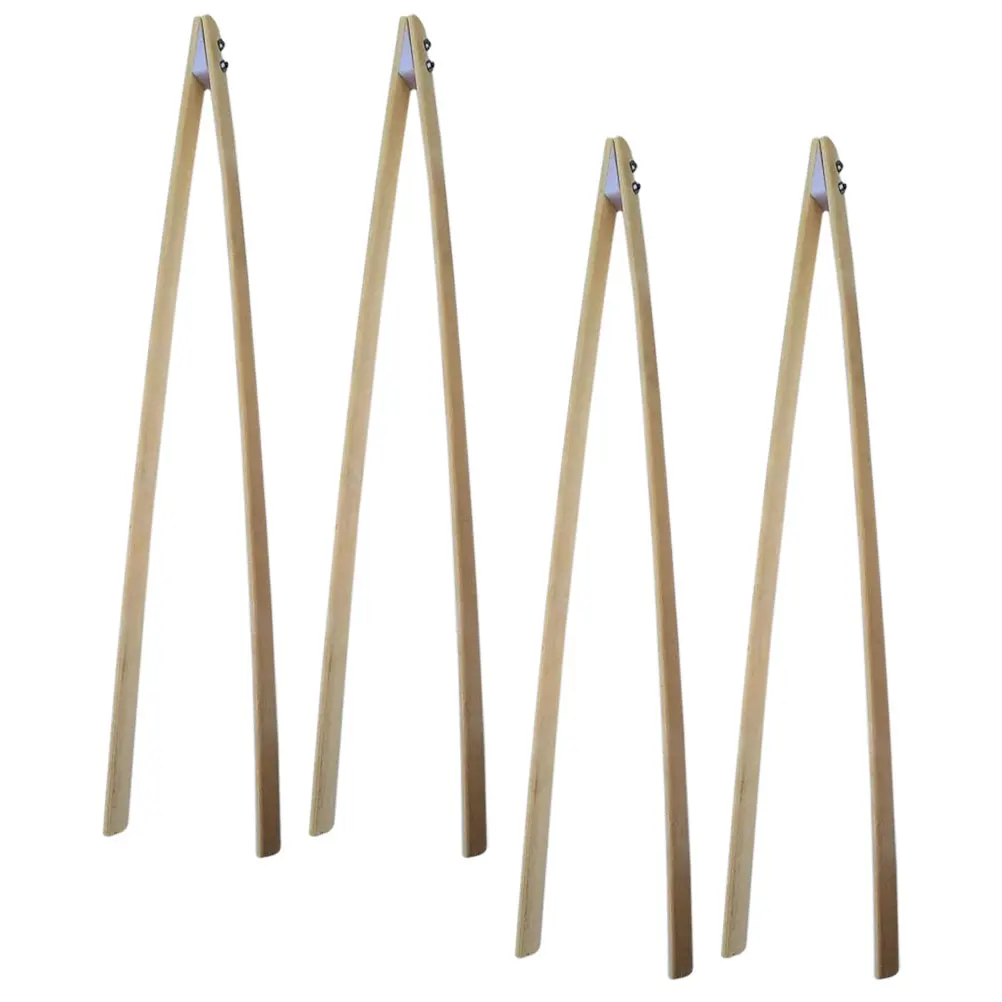 

4 Pcs Trash Picker Grabber Tool 45cm Long Bamboo Tongs Garbage Clamp Cleaning Clamps High Shelves Up Items Sturdy