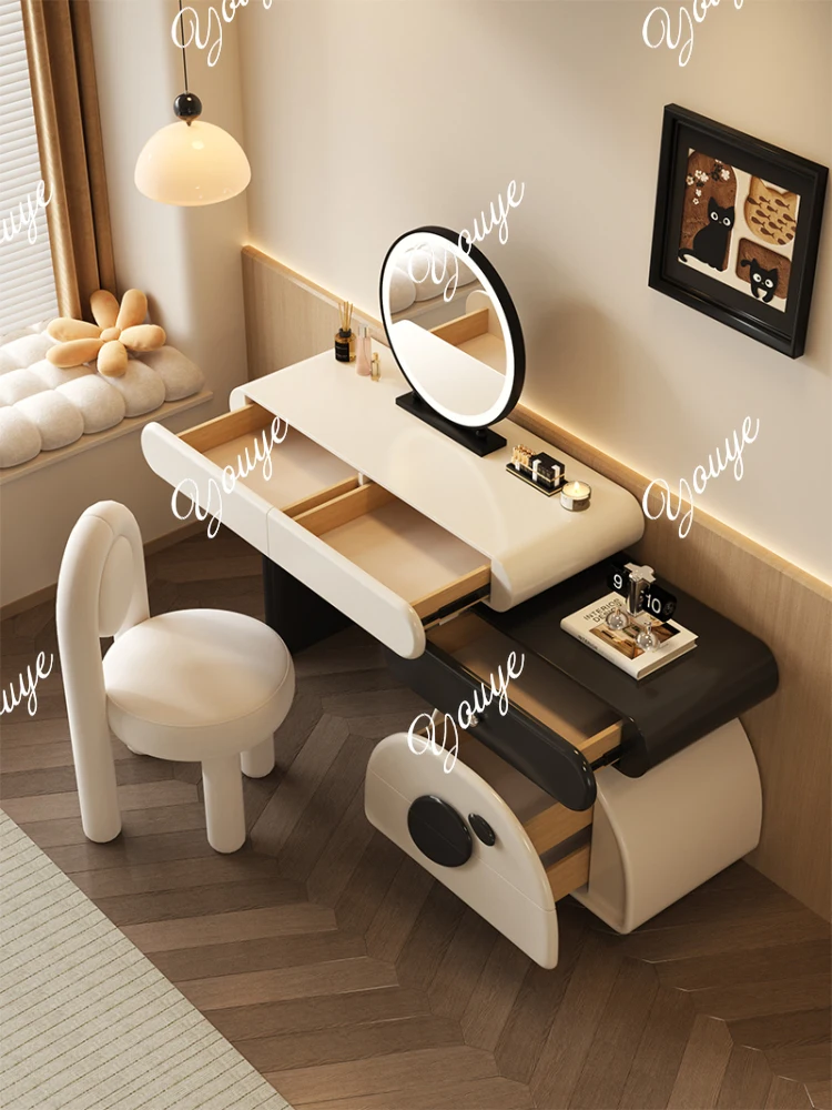 

Dresser chest integrated modern bedroom simple cream style makeup table with stool drawer combination