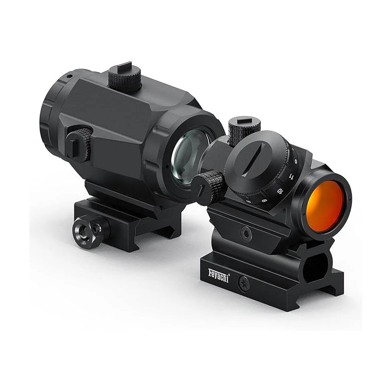 

Прицел Feyachi RS-23 с красной точкой и 3-кратной лупой M40, прицел с красной точкой 1x22 мм и лупа со встроенным откидным креплением, абсолютный..