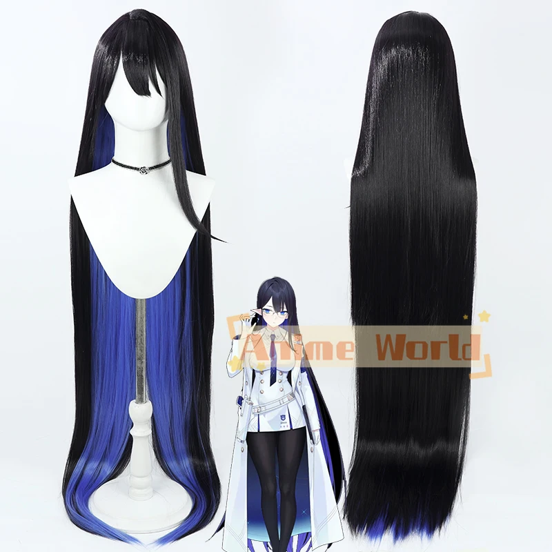 

Blue Archive Nanagami Rin Cosplay Wig 130cm Long Black Purple Mixed Heat Resistant Synthetic Hair Halloween Party + Free Wig Cap