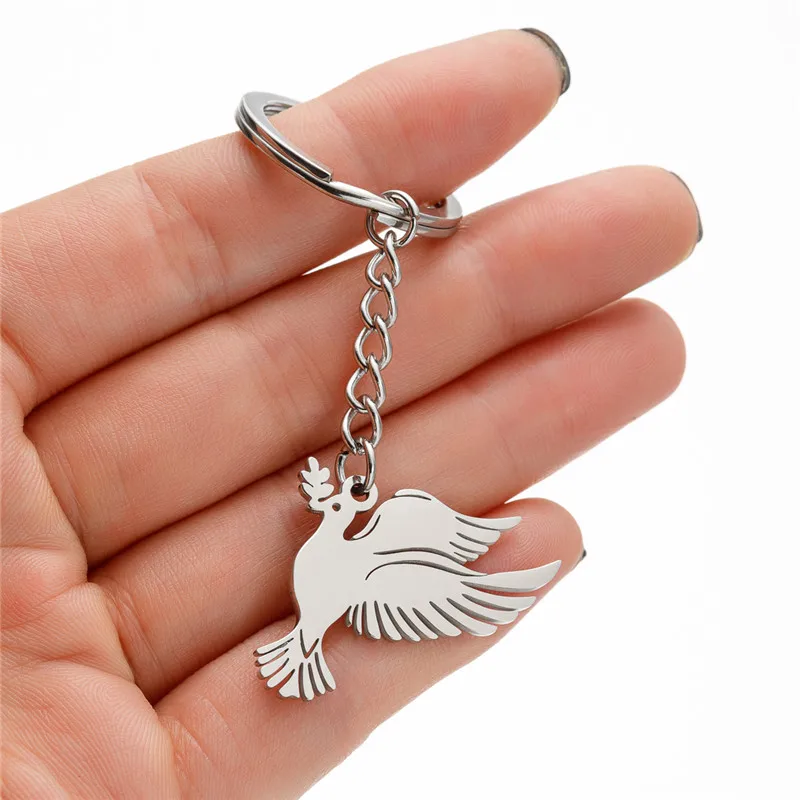 Fashion Swallow Keychain Pendant Cute Dove Hummingbird Animal Birds Keychain & Key Chain Ring for Women Girls Daily Jewelry