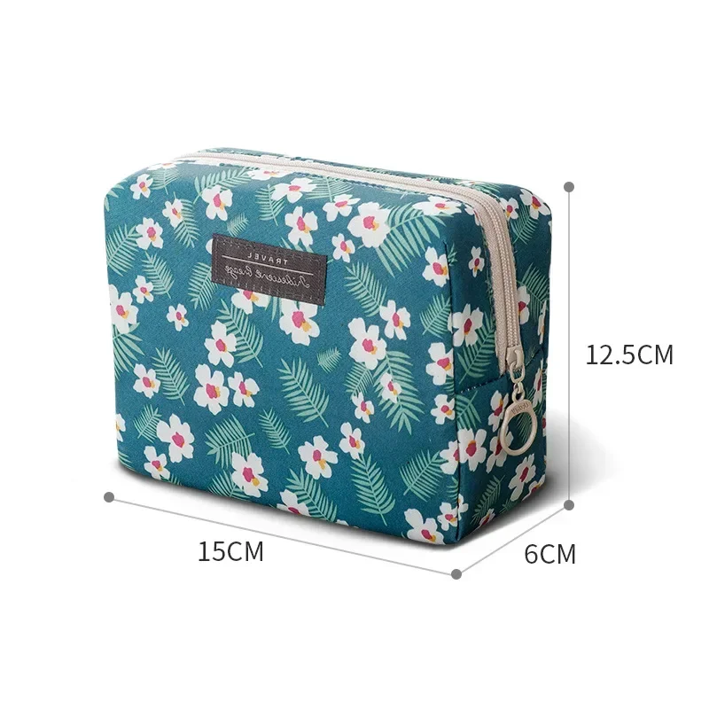 New Cosmetic Bag Cute Mini Portable Carry-on Girls Toiletry Storage Bag Travel Beauty Organizer Flower Purse Makeup Storage Bags