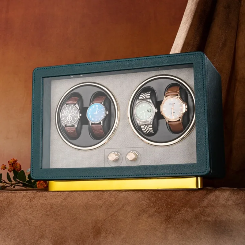 Automatic Watch Winder Mute Antimagnetic Watches Winders Leather Collection Mechanical Watch Winder Packaging Supplies Gift