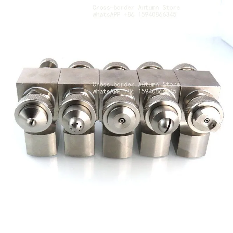 Double- top inlet connected to air atomizing nozzle Small wide-angle siphon external mixing high-pressure round fan nozzle