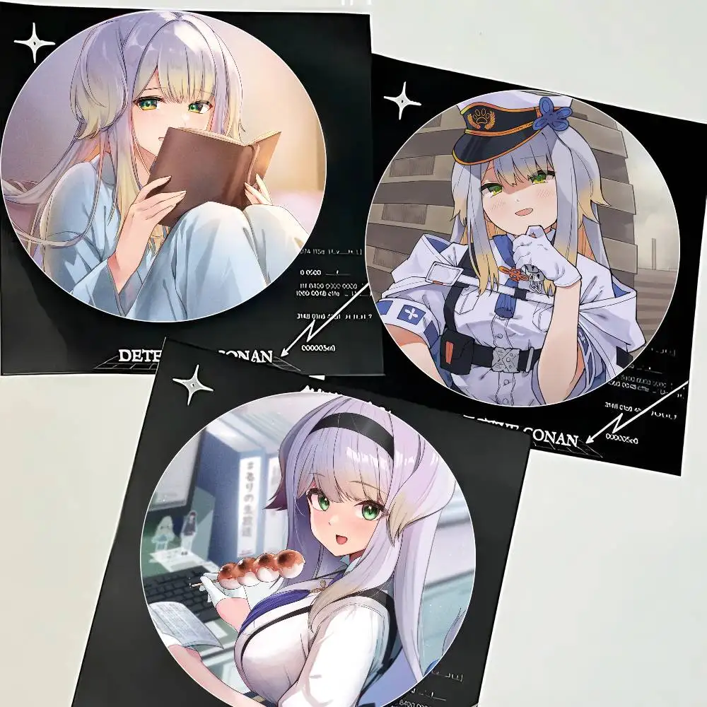 Shioriha Ruri Anime N-Nijisanji Round Badge Lapel Pins For Backpacks Briefcase Laser Brooch Clothes Gifts