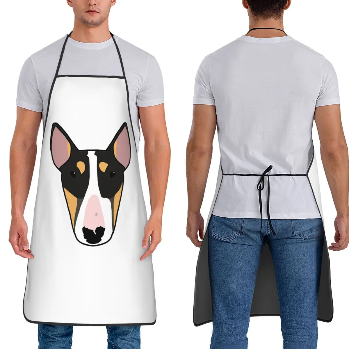 Rubie Roo The Bull Terrier Apron Chef Baking Tablier Waterproof Bib Kitchen Cleaning Pinafore for Women Men Painting