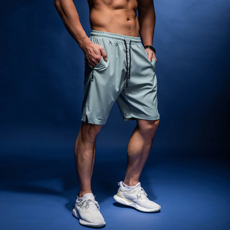 Mens Running Shorts with Zipper Pockets Gym Fitness Workout Shorts Men Sport Short Tennis Basketball Soccer Training Shorts 1