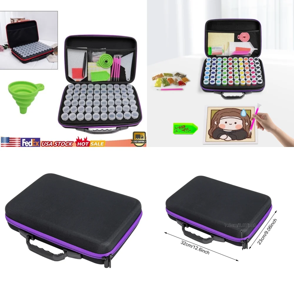 

60 Grid Diamond Painting Storage Box Bead Organizer Tray for Art Craft Embroidery Rhinestone Sorting Case DIY Needlework Tool