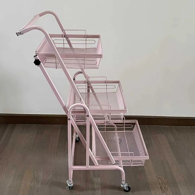 For parallel storage, balcony movable foldable floor-standing multi-layer living room storage racks