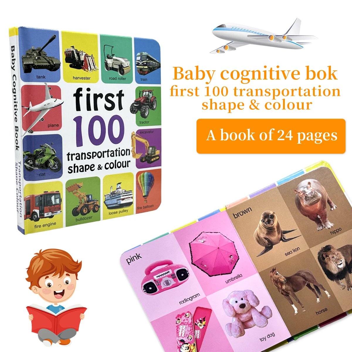First 100 Transportation, Shape & Colour Learning Cards for Babies