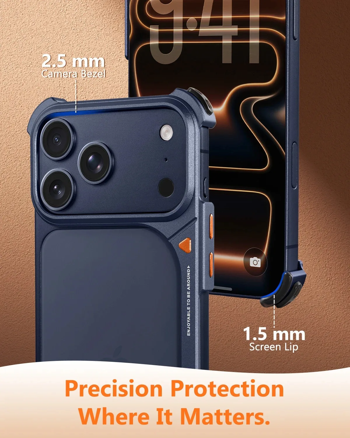 حافظة إطار Eary Minimalist لهاتف iPhone 17 Pro Max Air من الألومنيوم وحامل عدسة لحماية قطرة الشحن اللاسلكي Magsafe #5