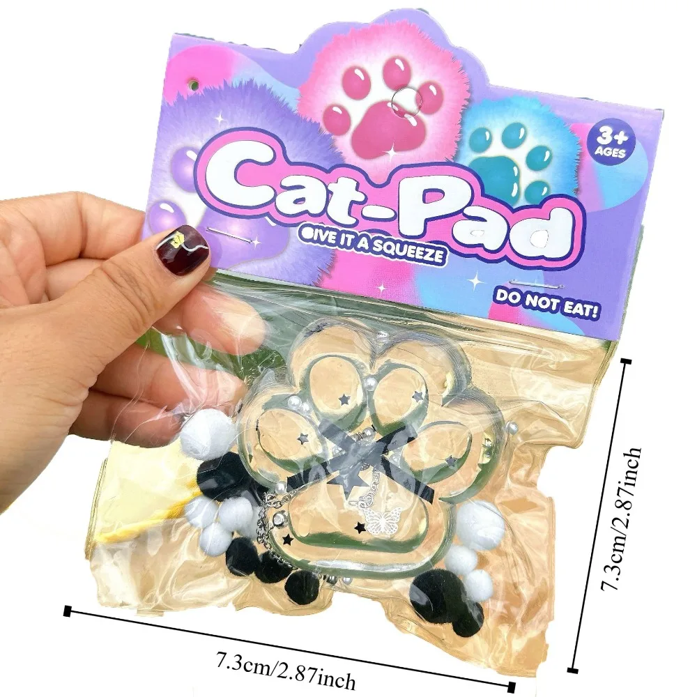 Sensory Toys TPR Cat Paw Slow Rebound Toy Pearl Transparent Squeeze Cat Paw Cartoon Soft Cat Claw Pinch Toy Adults