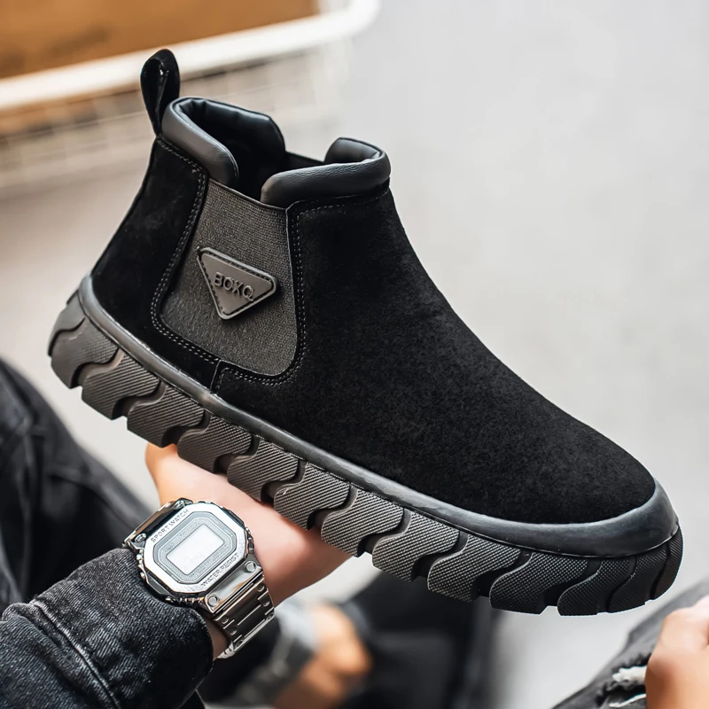 

Модные мужские ботильоны, повседневная обувь без шнуровки, дышащие легкие мужские прогулочные кроссовки, мягкие походные ботинки, нескользящая обувь для ленивых