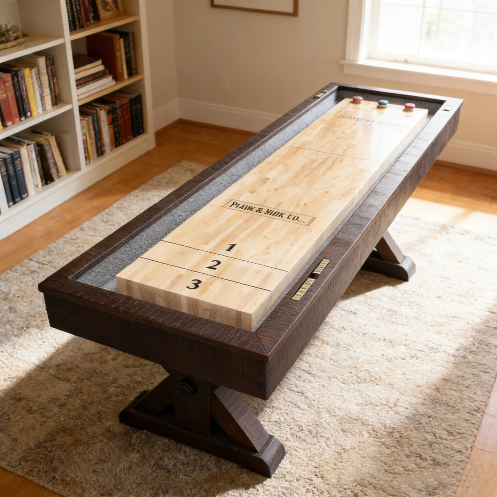 

Professional 16 FT Tournament Shuffleboard Table - Approved for Competitive Playpromote sales