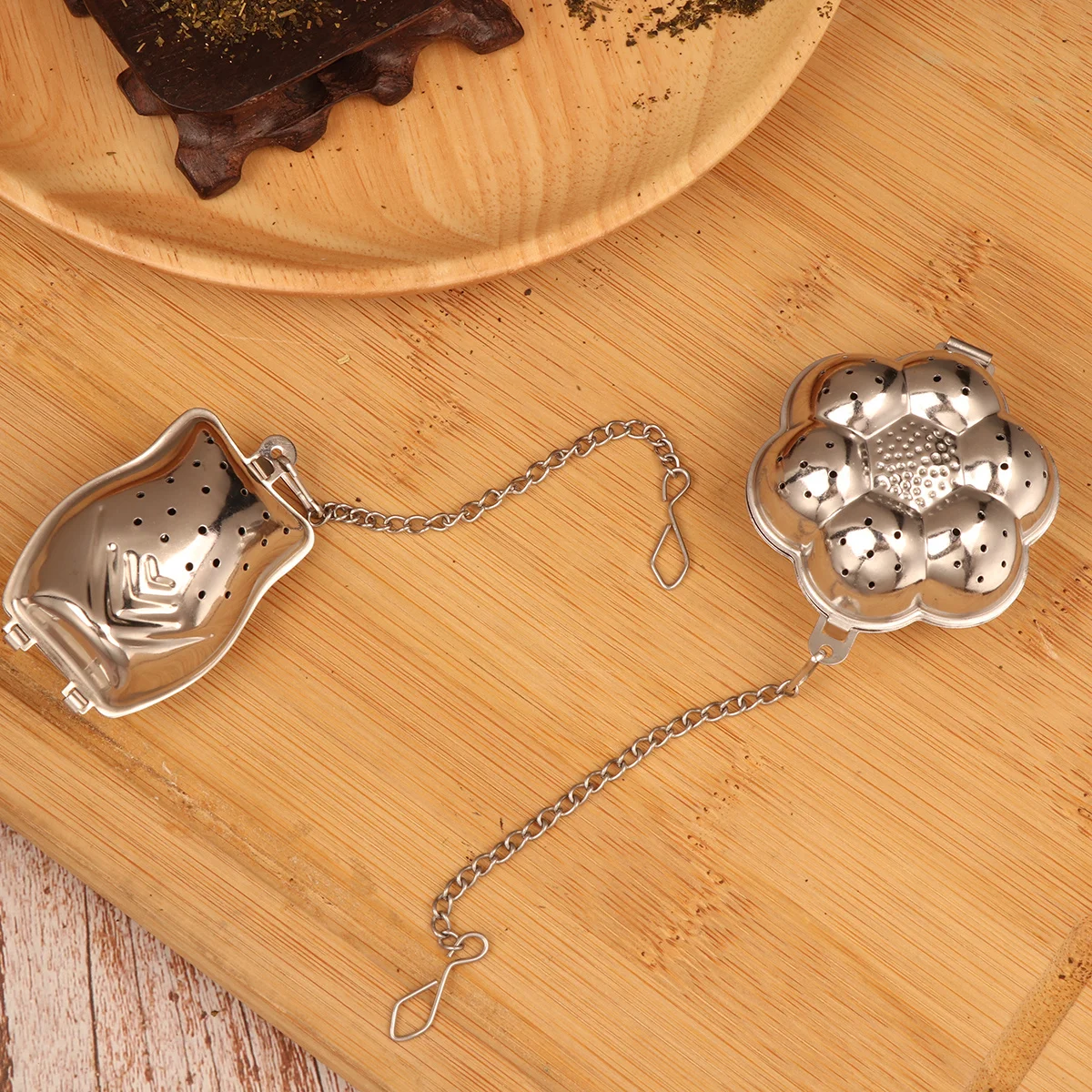 Colador de té creativo, infusor de acero inoxidable, fácil de usar, para negro, Oolong, verde, Chai, manzanilla, hierbas, calabaza, búho, 2 uds.