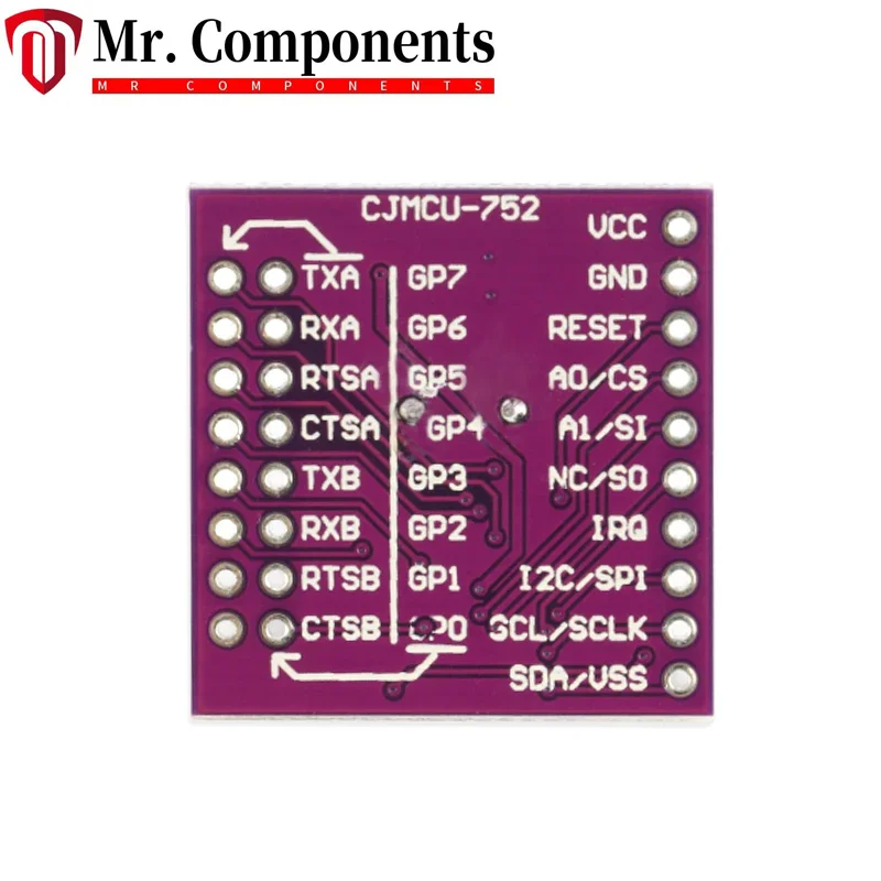 1 Piece SC16IS752 IIC I2C/SPI Bus Interface to Dual Channel UART Conversion Module Expansion Board In stock