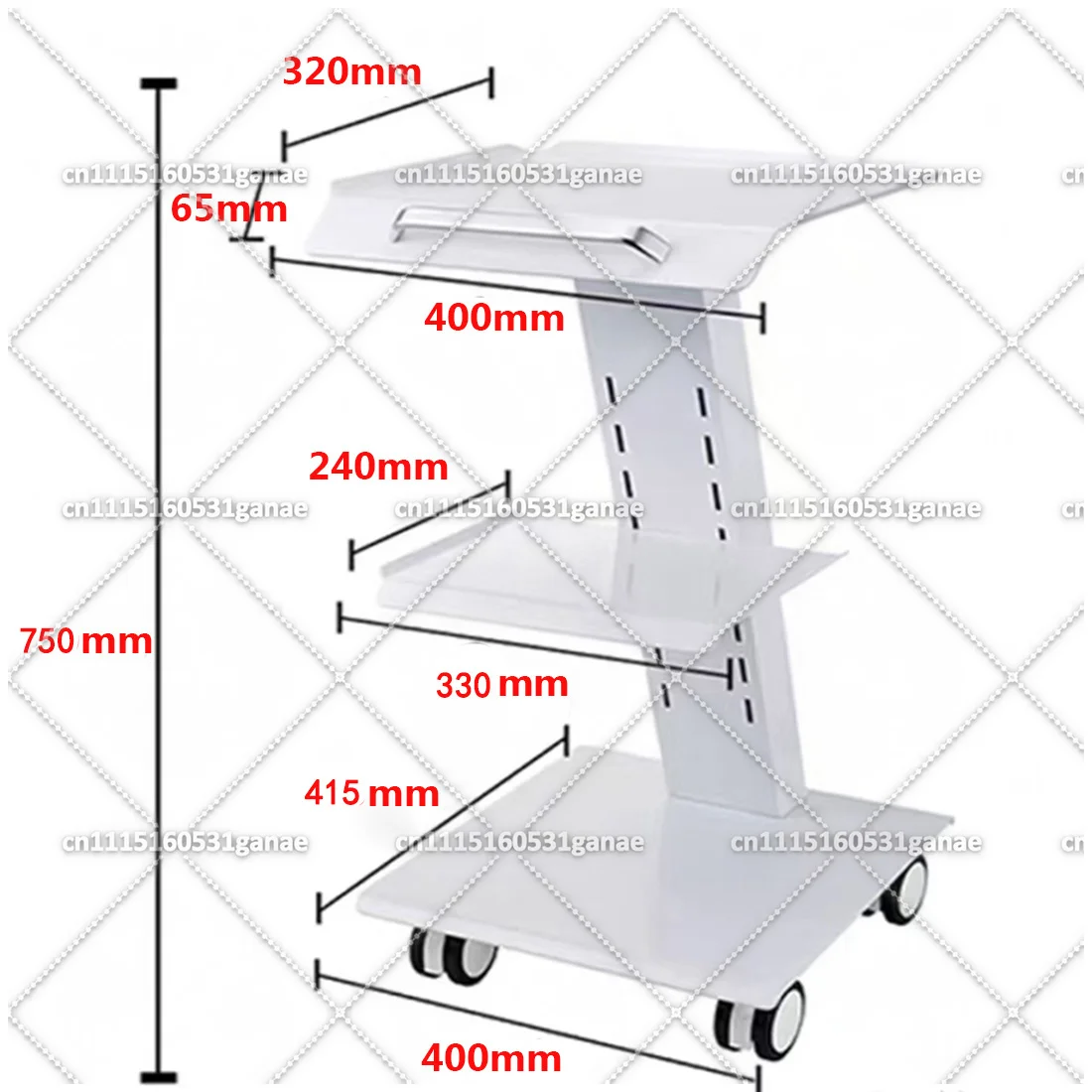 Medical Cart  Medical Dental Scanner Cart Trolley Stand Lab Equipment Silent Wheel Bracket Tray Holder