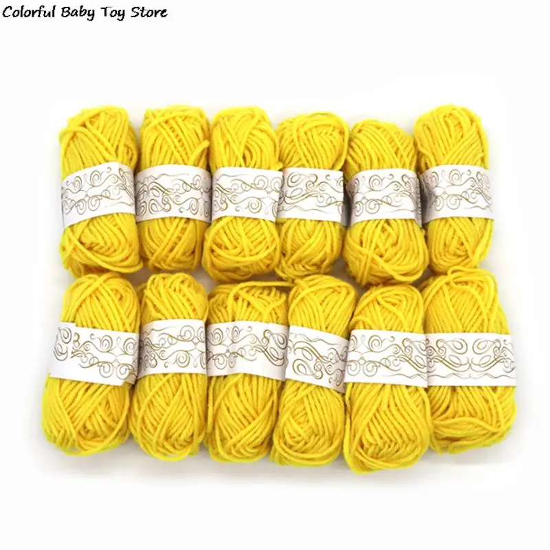 12pcs Ball Handmade Knitting Yarn Wool Line Soft Thickness Line Crochet Yarn DIY handmade toys