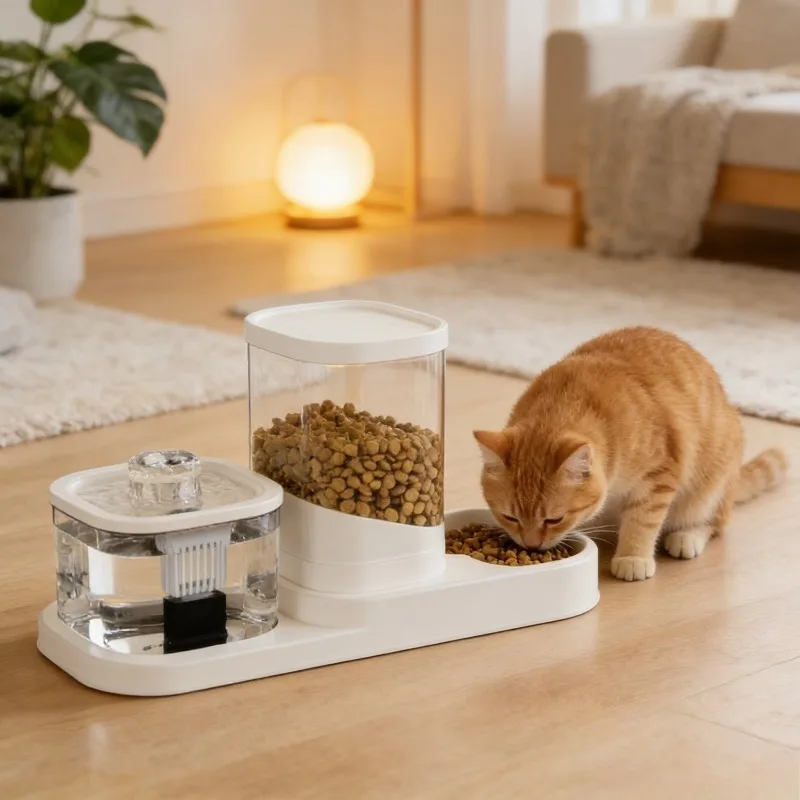 

Automatic Cat Water Fountain Drinking Feeder 2 in 1 Pet Water Dispenser Circulating Running Water Bowl Ultra Quiet Dog Drinking