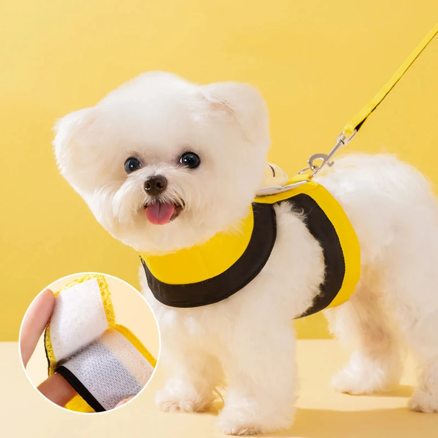 Dog Vest Harness Pet Suffocation-free Collar Harness Dog Leash Cute Design Suitable Puppies Outdoor Walking Training