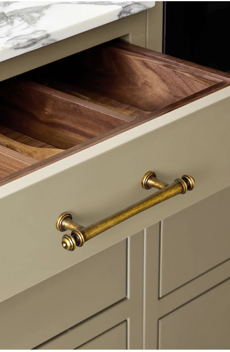 

Goo-Ki Antique Brass Cabinet Handles Champagne Bronze Cabinet Pulls for Dresser Zinc Alloy Drawer Knob for Kitchen Cupboard
