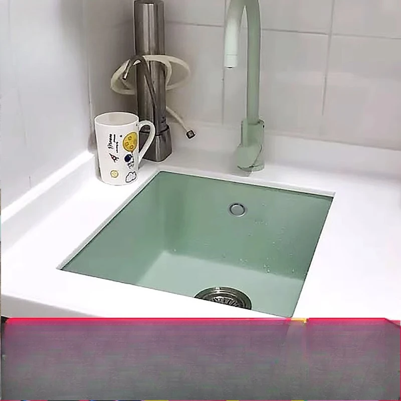

Nakajima Basin Bar Counter Basin Colored Quartz Stone Sink Small Single Sink Kitchen Vegetable Basin Small Embedded Handmade Und