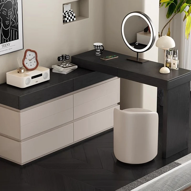 

Modern Mobile Vanity Table Bedroom Makeup Drawers Storage Luxury Women Dressing Table Cosmetics Penteadeira Chinese Furniture