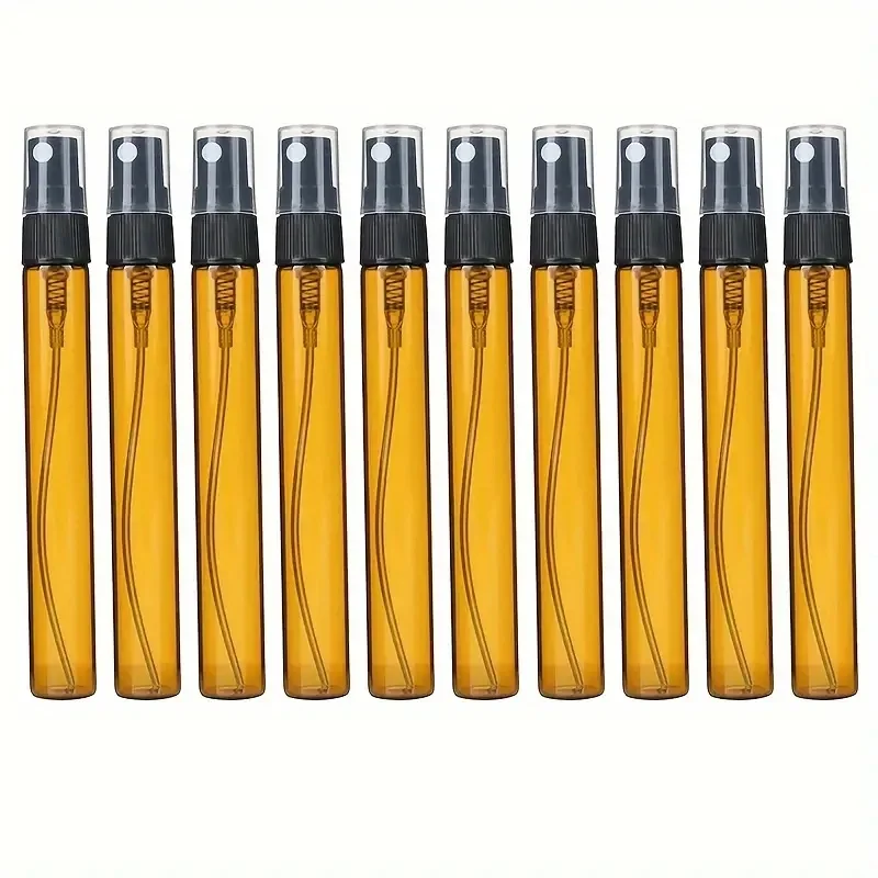 3ML 5ML 10ML 5/10/20/30/50Pcs Glass Spray Bottle Brown Sprayer Perfume Sample Refillable Fine Mist Travel Essential