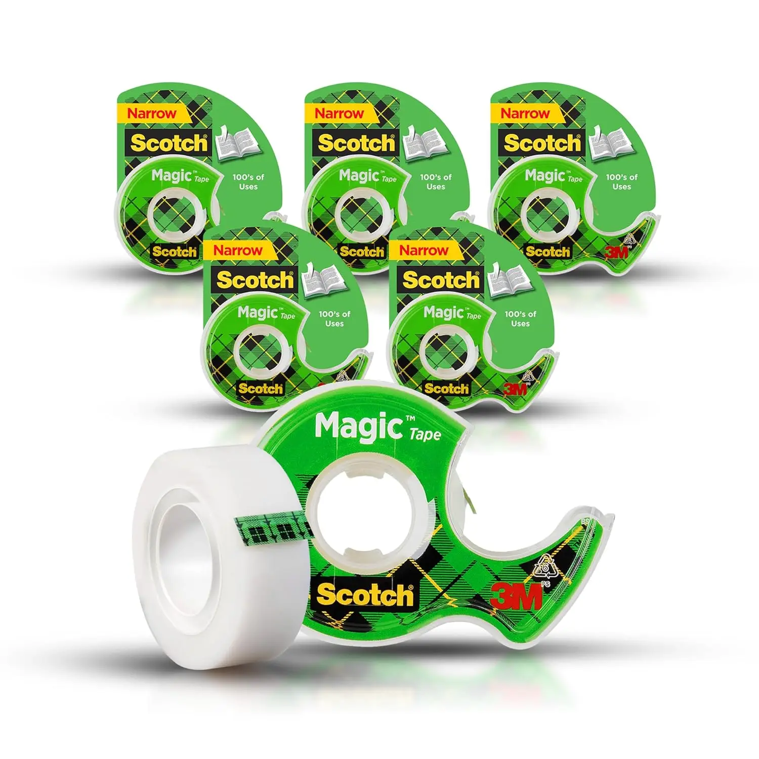 

Magic Invisible Tape, Matte Finish (Invisible on Paper), Photo-Safe & Writable, 1/2" x 800" per Roll, Pack of 6 Refill R