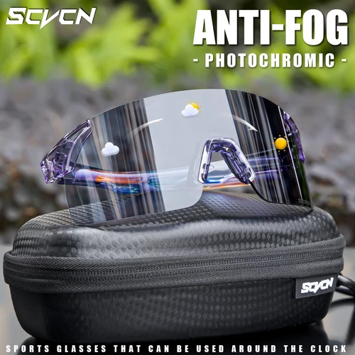 SCVCN gafas de sol fotocromáticas antivaho para exteriores, gafas de ciclismo antiniebla para hombre y mujer, gafas deportivas UV400 para bicicleta de montaña