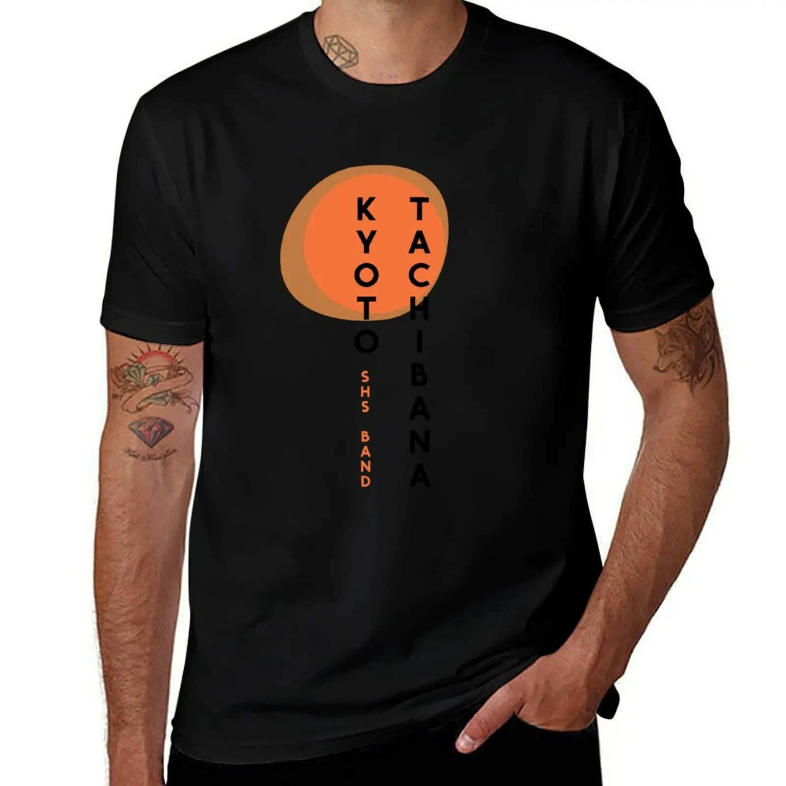 Kyoto Tachibana (black font) T-Shirt cotton t shirt pack T-Shirt