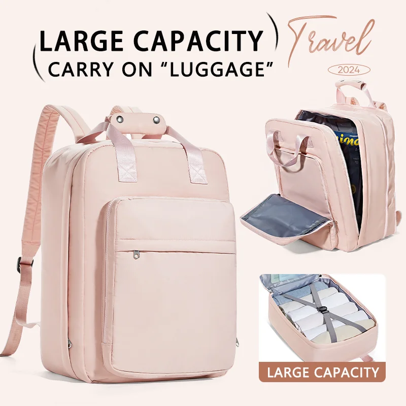 Women Travel Backpack Expandable Suitcase Cabin Bag Large Capacity Carry-Ons Backpack Leisure Bookbag Laptop Backpack School Bag