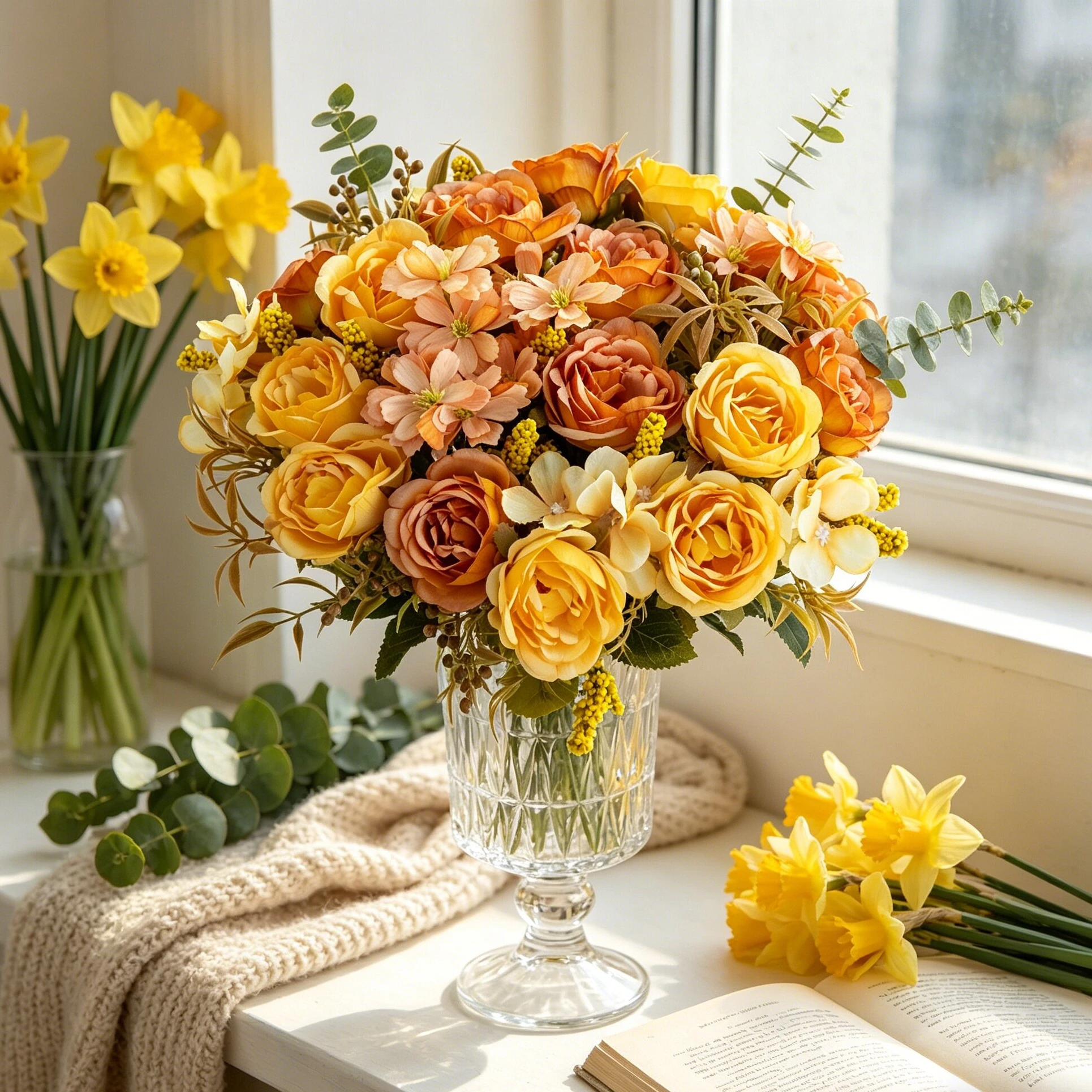 Artificial Silk Rose Peony Bouquets Wedding Outdoor Garden Party Holiday Autumn Indoor Dining Table Vase DIY Decorative Products