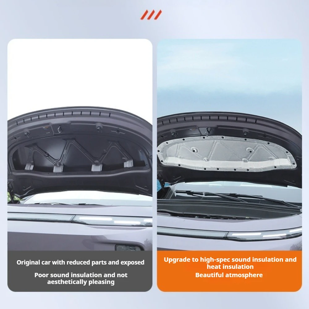 Fit For Leapmotor B10 Car Specialized Hood Sound Insulation Cotton Front Engine Flame Retardant Sound Insulation Aluminum Foil