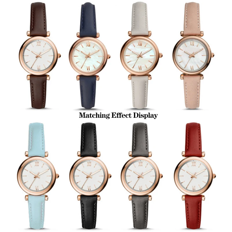 Correa de reloj de piel de vaca suave para Casio Citizen Fossil, correa de reloj lisa DW de 12mm, 14mm, 16mm, 18mm, 20mm, pulsera para mujer, azul, rosa, marrón